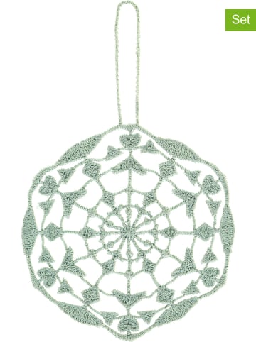 Juna 6-delige set: decoratieve hangers "Gækkebrev" groen - (L)8,5 x (B)6 cm