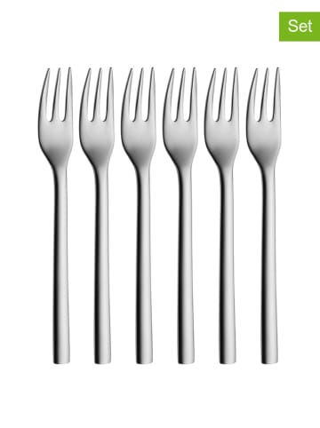 WMF 6-delige roestvrijstalen gebakvorkenset ''Nuova 233'' - (L)16 cm