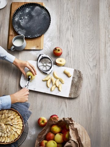 WMF Krajacz "Gourmet" w kolorze srebrnym do jabłek - 15,5 x 9 cm