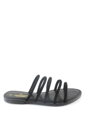 Manoukian shoes Leren slippers "Ida" zwart