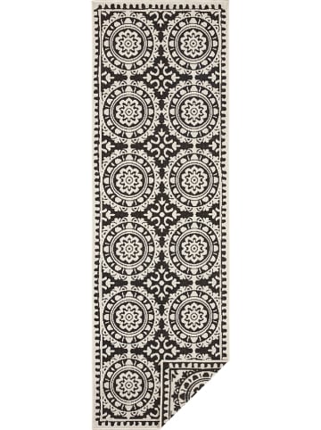 NORTHRUGS Omkeerbaar indoor-/outdoor-loper "Jardin" zwart/crème
