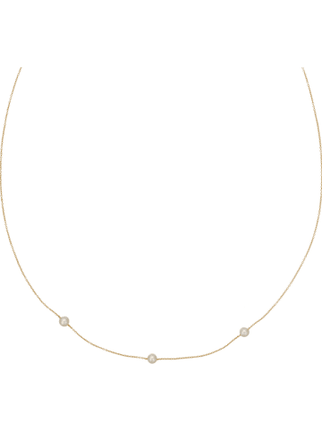 L'OR by Diamanta Złoty naszyjnik "Mes perles" z perłami - dł. 42 cm