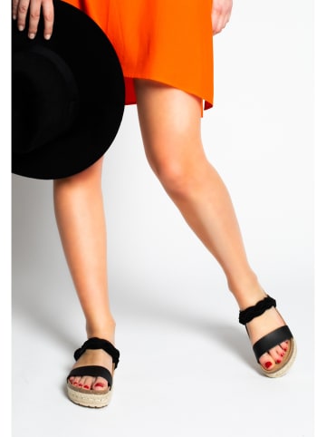 Blue Bay Leren slippers "Kapiti" zwart
