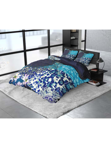 Sleeptime Satijnen beddengoedset "Imara" blauw/turquoise