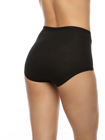COTONELLA Figi high waist (2 pary) w kolorze czarnym