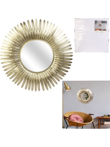 Rétro Chic Lustro ścienne w kolorze złotym - Ø 55 cm