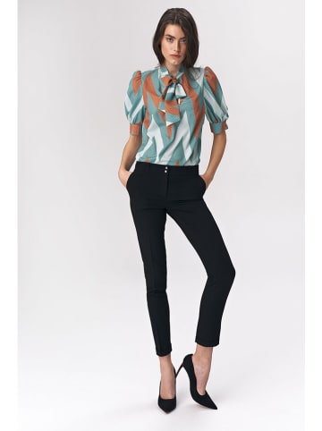 Nife Blouse wit/turquoise