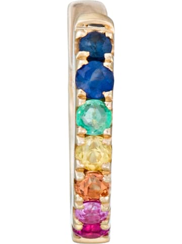 ATELIER DU DIAMANT Złote kolczyki-kreole "Colorful Love" z szafirami
