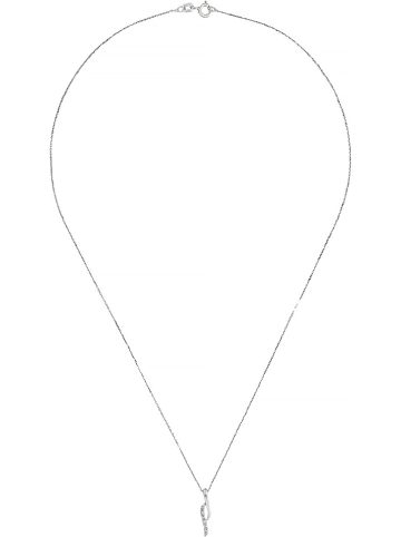 DIAMANTA Witgouden hanger "Life" met diamanten