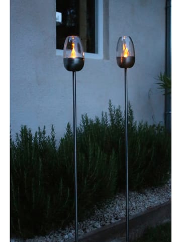 lumisky Lampa solarna LED "Olympe" w kolorze srebrnym - wys. 113 cm