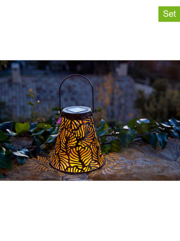 Lumijardin 2-delige set: ledsolarlampen "Exotic" koperkleurig - (H)30 cm