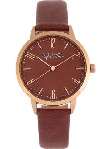 Sophie & Freda Kwartshorloge "Vancouver" bruin/goudkleurig