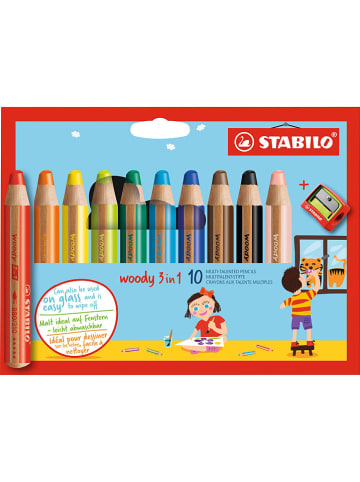 STABILO XXL-kleurpotloden "Woody 3in1" - 10 stuks