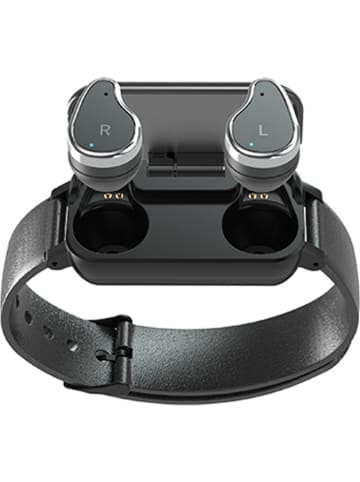 SmartCase Smartwatch mit Kopfhörern in Schwarz