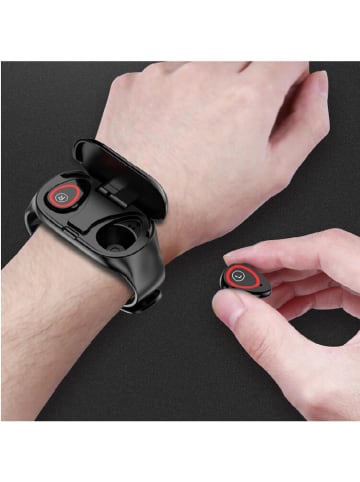 SmartCase Smartwatch w kolorze czarnym ze słuchawkami