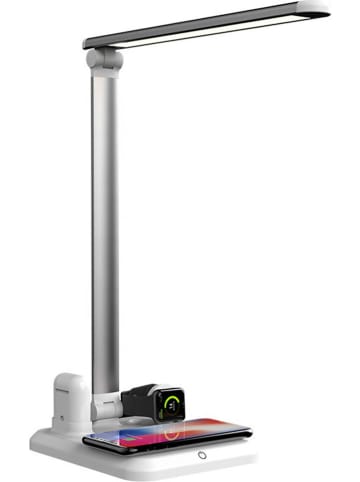 SmartCase 4in1-LED-Tischleuchte mit Docking-Station in Grau