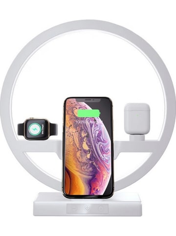 SmartCase Lampa stołowa LED w kolorze białym ze stacją dokującą