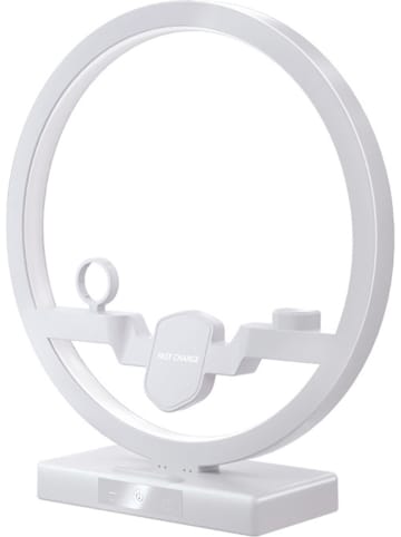 SmartCase Lampa stołowa LED w kolorze białym ze stacją dokującą