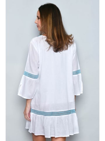 Tarifa Kleid in Weiß/ Blau