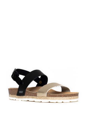 Sunbay Sandalen "Leila" zwart/goudkleurig