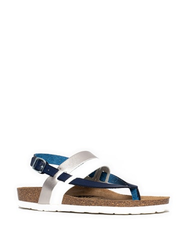 Sunbay Sandalen "Rita" wit/blauw/zilverkleurig