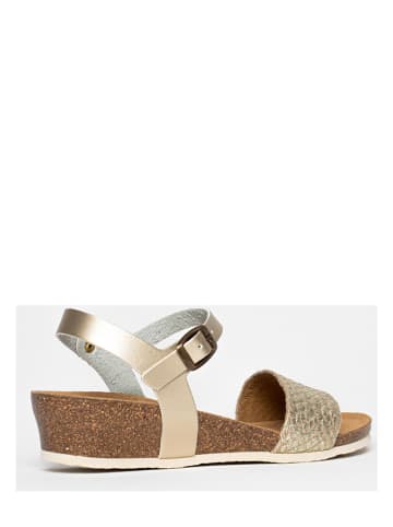 Sunbay Leder-Keilsandaletten "Rita" in Gold