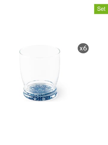 Trendy Kitchen by EXCÉLSA 6er-Set: Gläser "Boheme" in Blau - 340 ml