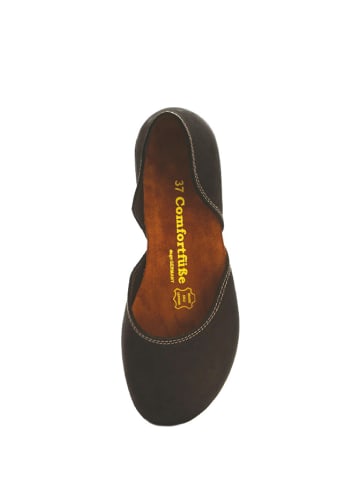 Comfortfusse Leder-Ballerinas in Schwarz