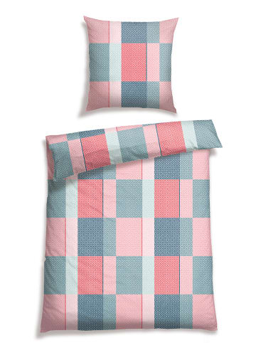 Schiesser Renforcé-Bettwäsche-Set "Allain" in Rosa/ Blau