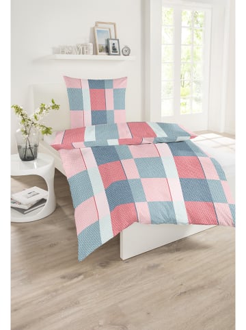 Schiesser Renforcé beddengoedset "Allain" lichtroze/blauw