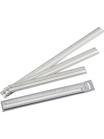 folia PAPER Aluminiumlineal in Silber - 50 cm