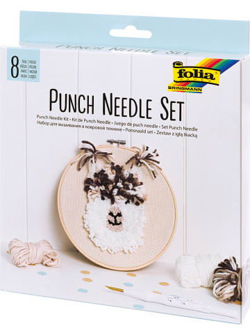 Folia Knutselset "Punch Needle" beige/wit