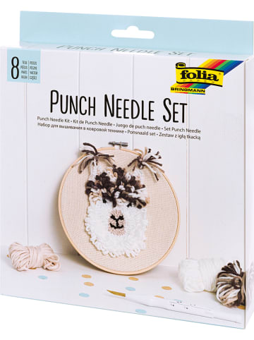 folia PAPER Bastelset "Punch Needle" in Beige/ Weiß