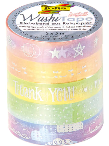 folia PAPER Klebeband "Hotfoil Rainbow" in Bunt - 5x 5 m