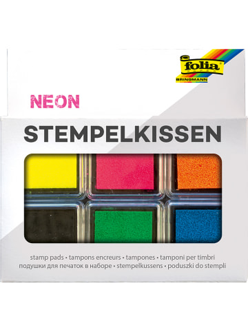 Folia Stempelkissen "Neon" in Bunt - 6 Stück
