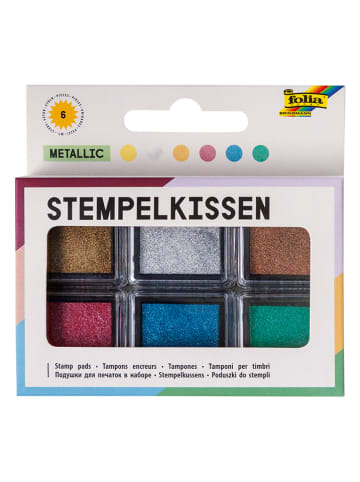 folia PAPER Stempelkussens "Metallic" meerkleurig - 6 stuks