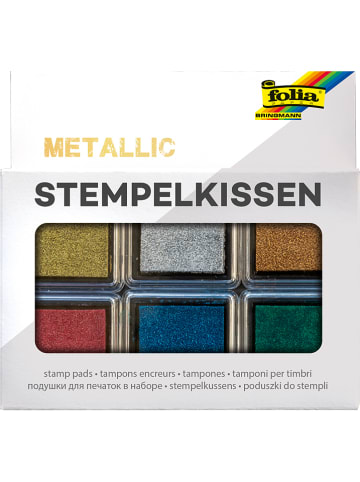 Folia Stempelkissen "Metallic" in Bunt - 6 Stück