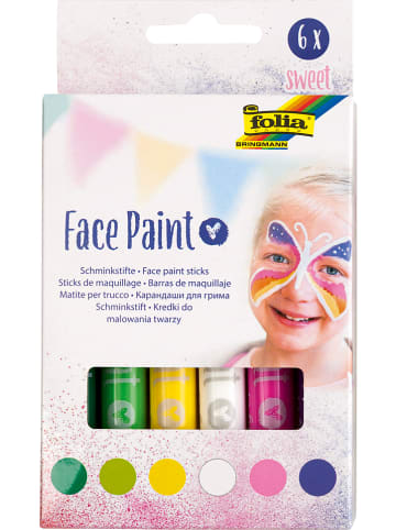 folia PAPER Schminkstiften "Sweet" meerkleurig - 6x 6 g