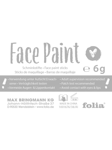 folia PAPER Schminkstifte "Wild" in Bunt - 6x 6 g