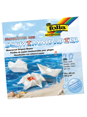 folia PAPER Schwimmpapier in Weiß - 20 Blatt - (L)20 x (B)20 cm