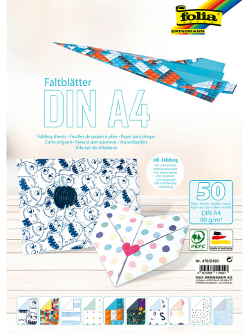 folia PAPER Faltblätter in Bunt - 50 Stück - DIN A4
