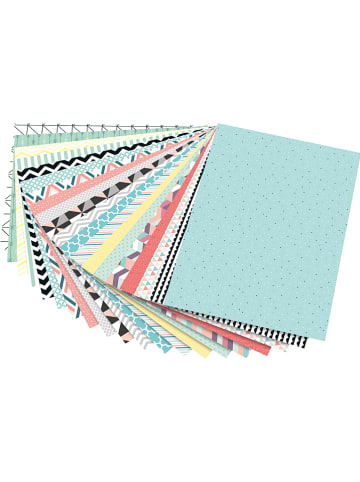 folia PAPER Motivblock "Geometrie" in Bunt - 20 Blatt - (L)34 x (B)24cm