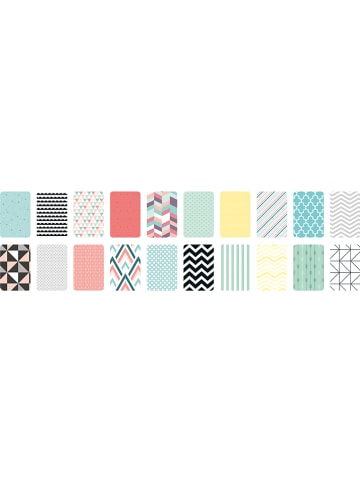 folia PAPER Motivblock "Geometrie" in Bunt - 20 Blatt - (L)34 x (B)24cm