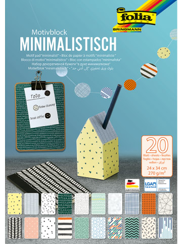 Folia Motivblock "Minimalistisch" in Bunt - 20 Blatt - (L)34 x (B)24cm