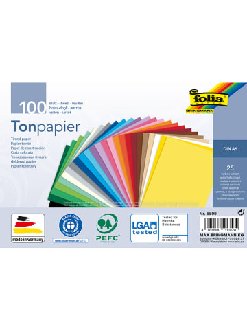 Folia Tonpapier in Bunt - 100 Blatt - DIN A5