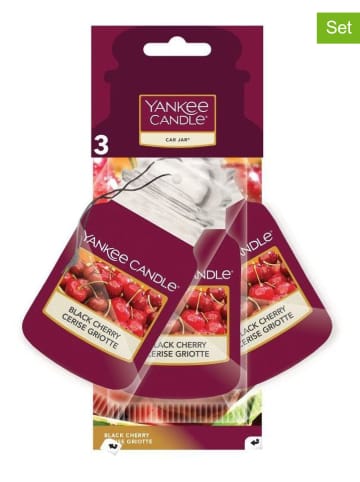Yankee Candle 3er-Set: Auto-Lufterfrischer "Black Cherry", je 30 g