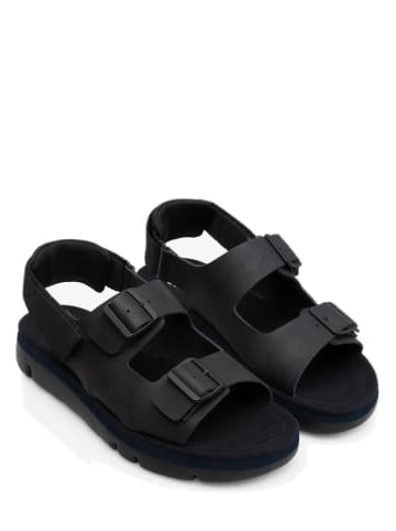 Camper Leder-Sandalen "Oruga" in Schwarz