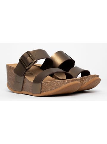 BACKSUN Sleehakslippers bronskleurig