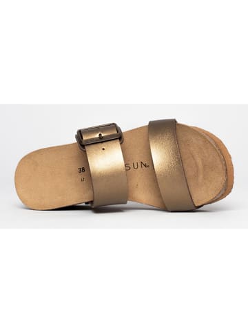 BACKSUN Sleehakslippers bronskleurig