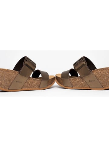 BACKSUN Sleehakslippers bronskleurig